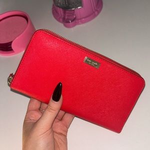 Kate Spade Large Continental Wallet | Vibrant Red | Slightly Used